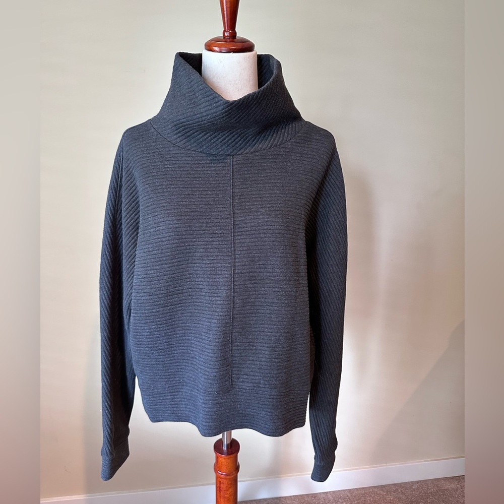 Zella Cowl Neck High Low Ribbed Top